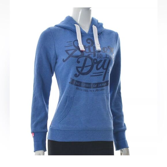 Super dry Vintage Women's Hoodie Pocket Front Graphic Pullover Jumper Hood M - Picture 14 of 14